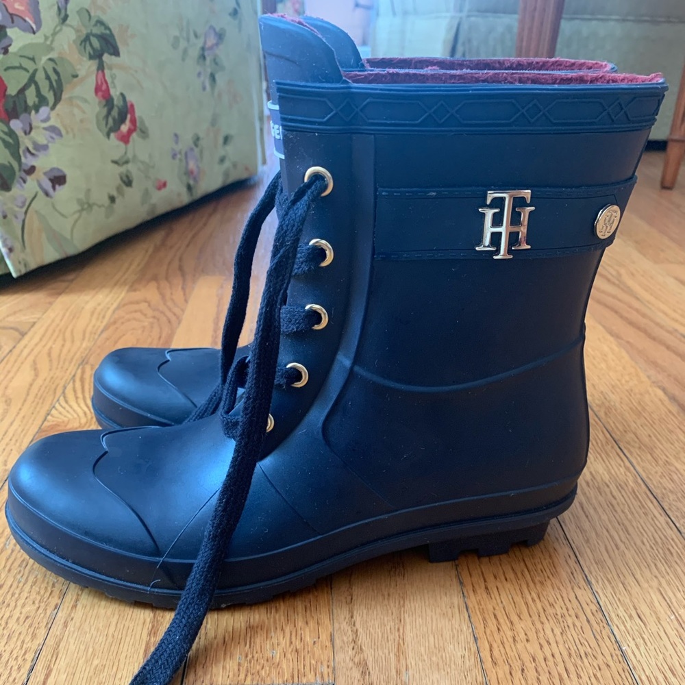 NAVY TOMMY HILFIGER BOOTS